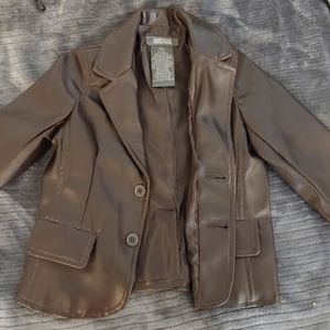 Kenneth Cole Reaction Pleather blazer size 18M